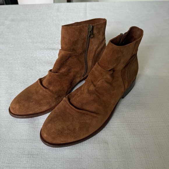 Kork-Ease Giba Ruched Ankle Bootie/Side Zip Size US 10M Brown Siena Suede - Picture 12 of 12